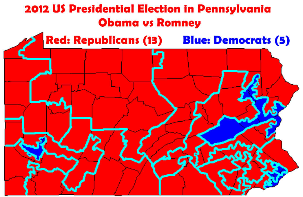 2012 US Presidential Election in Pennsylvania Obama vs Romney